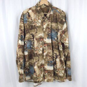 North River Outfitters Mens XL Shirt Long Sleeve Button Down Deer Buck Hunting